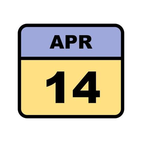 April 14th Date on a Single Day Calendar April Calender, Fake Family, Day Calendar, Calendar Date, Singles Day, Happy Life, For Free, Clip Art, Quick Saves