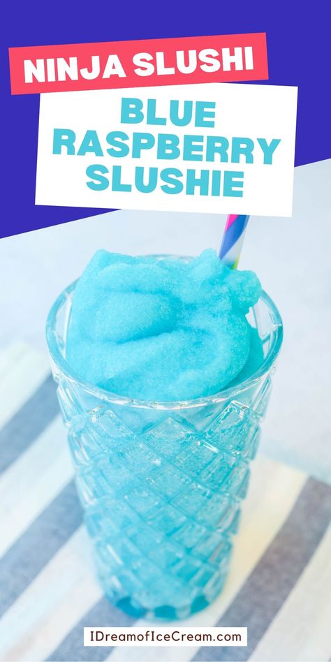 If you love the blue raspberry slush from Sonic, you have to try making your own at home in the Ninja slushi machine! It's easy to do, with just a few ingredients. Ninja Slushy Alcoholic Drinks, Blue Slushie Recipe, Dr Pepper Slushies, Sprite Slushie Recipe, Cool Aid Slushies, Homemade Slushies Recipes, Diy Icee Recipe, Blue Raspberry Smoothie, Drinks To Make With A Blender