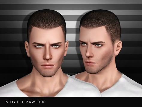 Nightcrawler Sims' Nightcrawler_AM_Hair05 Sims 3 Male Hair, The Sims 4 Pack, Buzz Cut For Men, 4 Hairstyles, Sims 4 Hair Male, Sims 3 Cc Finds, Alpha Cc, Mod Hair, Cc Hair