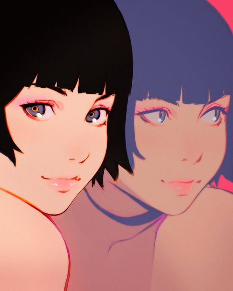 Kuvshinov Ilya, Ilya Kuvshinov, Drawing Tips, Manga Drawing, Portrait Art, Character Design Inspiration, Manga Art, Aesthetic Anime, Black Hair