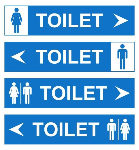 Men Women Toilet Signs, Toilet Signage Design, Public Signage, Blue Signage, Men Toilet, Toilet Logo, Toilet Symbol, Toilet Signage, Man And Woman Silhouette