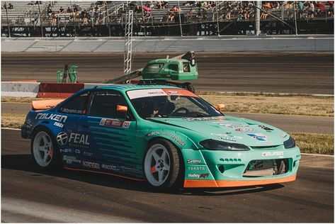 Aurimas "Odi" Bakchis' Nissan 240sx S14 (with S15 nose) — Formula Drift 2019 Round 6 at World Wide Technology Raceway in St. Louis, Missouri | #misfitcreativeco #formuladrift #proformulad #driftracing #drifting #drifteventphotographer #driftevent #daytondriftingphotographer #columbusdriftingphotographer #cincinnatidriftingphotographer #ohiodriftingphotographer #daytonalternativephotographer #daytonalternativephotography #daytonportraitphotographer #worldwidetechnologyraceway #stlouis Alternative Portrait, Falken Tires, Formula Drift, Alternative Photography, Drift Trike, Jdm Wallpaper, Japanese Domestic Market, Nissan 240sx, Drifting Cars