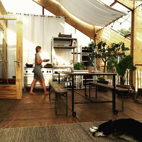 This family lives in a sustainable and edible green-house home of the future Sustainable House Design, Greenhouse Farming, Home Greenhouse, Living Roofs, Green Architecture, Sustainable Home, Family Living, Interior Walls, Sustainable Living