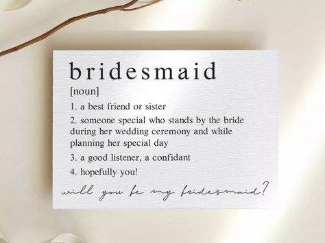 The 35 Best "Will You Be My Bridesmaid?" Cards Bridesmaid Poems, Bridesmaid Letter, Funny Bridesmaid Proposal Cards, Funny Bridesmaid Proposal, Bridesmaid Funny, Bridesmaid Proposal Card, Asking Bridesmaids, Bridesmaid Invitation, Wedding Party Invites