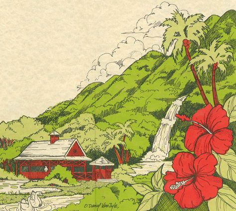 Maui Illustration, Hawaii Illustration, Illustration Black And White, Hawaiian Homes, Hawaii Art, Hawaiian Art, Friday Afternoon, Vintage Hawaii, We Are Back