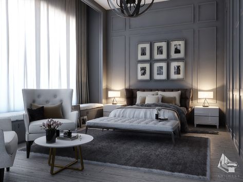 Modern Grey Bedroom, Stylish Master Bedrooms, Grey Bedroom Design, Luxe Bedroom, Luxury Bedroom Design, Bedroom Setup, Luxury Bedroom Master, Girl Bedroom Designs, Classic Bedroom