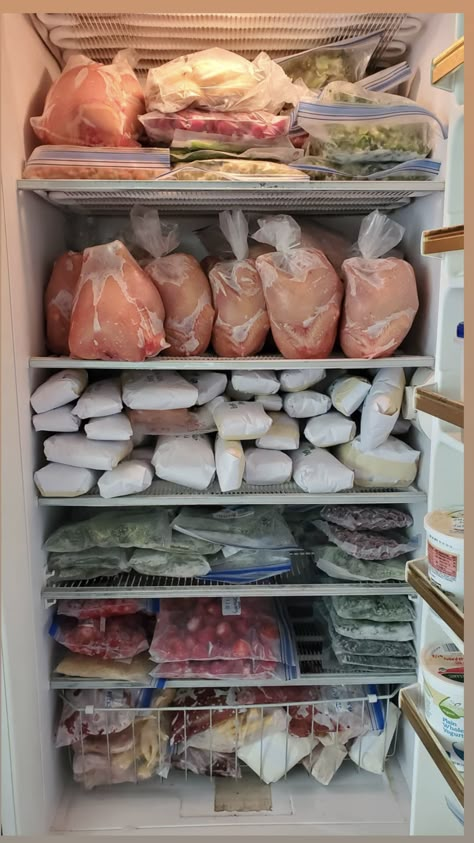 Stocked Pantry Goals, Freezer Meal Organization, Refrigerator Goals, Food Storage Rooms, Stock Pile, Freezer Meal Planning, Storage Rooms, Farm Lifestyle, Farm Garden