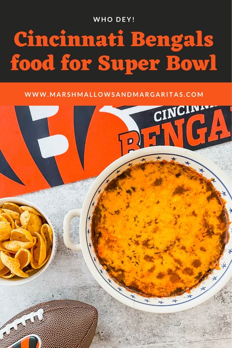 Cincinnati Bengals foods for Super Bowl – Marshmallows & Margaritas Cincinnati Bengals Tailgate Food, Cincinnati Bengals Food Ideas, Bengals Tailgate Food, Bengals Themed Food, Bengals Football Party, Bengals Party Ideas, Nfl Recipes, Cincinnati Bengals Party, Foods For Super Bowl