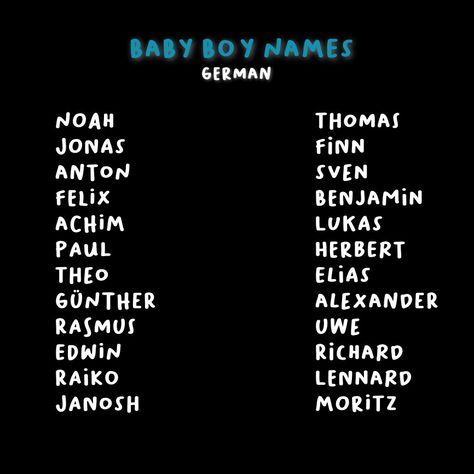 German Names Boy, German Boy Names, German Names, Names Boy, German Boys, Unique Names, Baby Boy Names, Character Names, Boy Names