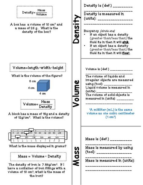 Density Worksheet Middle School Doc Best Of Worksheets For All Density Worksheet, Middle School Chemistry, Volume Worksheets, Science Lessons Elementary, Earth Science Activities, Measurement Worksheets, Middle School Science Teacher, Chemistry Worksheets, Map Worksheets