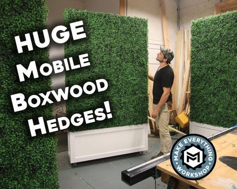 Picture of How To: Mobile Boxwood Hedges! (Artificial) Boxwood Wall Stand, Diy Boxwood Wall, Diy Greenery Wall, Outdoor Bridal Shower Ideas, Topiary Ideas, Boxwood Hedge Wall, Boxwood Backdrop, Boxwood Hedges, Hedge Wall