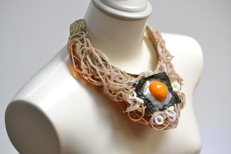 Japanese company turns fake food into jewelry Bizarre Fashion, Funny Cooking, Food Samples, Cooking Humor, Saitama Prefecture, Fruit Necklace, Fashion Design Books, Jewel Design, Contemporary Costumes