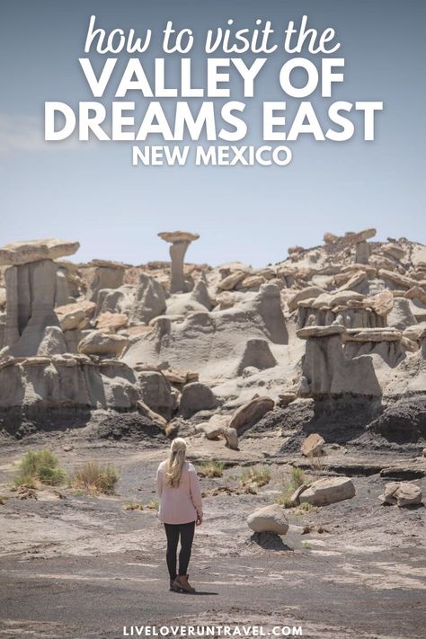 Get a complete guide to Valley of Dreams East New Mexico. This New Mexico badlands hike is one of the best things to do in Farmington New Mexico and one of the best hikes in New Mexico. Located near the Ah-Shi-Sle-Pah Wilderness and Bisti Badlands, this easy New Mexico hiking trail deserves a spot on your New Mexico bucket list. | valley of dreams new Mexico | bisti badlands new Mexico | ah shi sle pah wilderness | new Mexico off the beaten path | bisti/de-na-zin wilderness in new mexico Ah Shi Sle Pah, White Valley New Mexico, Valley Of Dreams New Mexico, Bisti Badlands New Mexico, New Mexico Hiking, Farmington New Mexico, New Mexico Travel, New Mexico Vacation, Mexico Bucket List