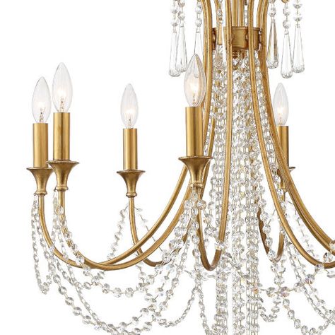 Crystorama Lighting Group Arcadia Antique Gold 26 Inch Eight Light Chandelier Arc 1908 Ga Cl Mwp | Bellacor Crystorama Lighting, Classic Chandelier, Simple Frame, Incandescent Lamp, Traditional Lighting, Gold Chandelier, Bedroom Hallway, Light Chandelier, Transitional Design