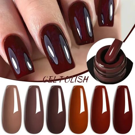 Nail Polish LILYCUTE Caramel Color Gel Autumn Brown Wine Red Series For Year Gifts Soak Off Art Varnish 231020 From Pang04, $7.63 | DHgate.Com Gel Nail Set, Wine Nails, Chrome Nails Designs, Fall Nail Art Designs, Nail Art Gel, Professional Nail Art, Bright Nails, Gel Polish Colors, Nails 2024