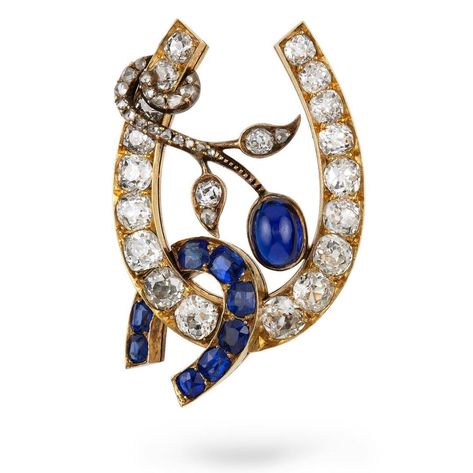 Bentley & Skinner on Instagram: “A Russian 19th century diamond and sapphire double horse-shoe brooch, consisted of two interlocking horse-shoes, the one encrusted with…” Brooch Art, Antique Horse, European Jewelry, Art Jewelry Design, Horse Shoes, Horse Jewelry, Pendant Watches, Bow Jewelry, Horse Shoe