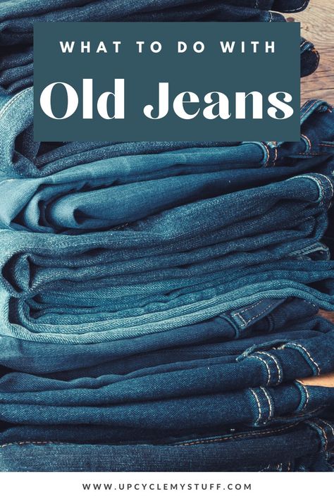 So many projects for your old jeans.  Turn ill fitting and ripped blue jeans into gifts, home decor, jewelry, and even kids toys and storage.  Step by step upcycling tutorials to help you waste less, save money and make more fabulously crafty things! #oldjeans #upcycling Crafts With Old Jeans, Upcycling Tutorials, Upcycled Denim Diy, Diy Jeans Crafts, Upcycling Clothing, Denim Jeans Ideas, Denim Upcycle, Diy Bags Jeans, Upcycle Diy