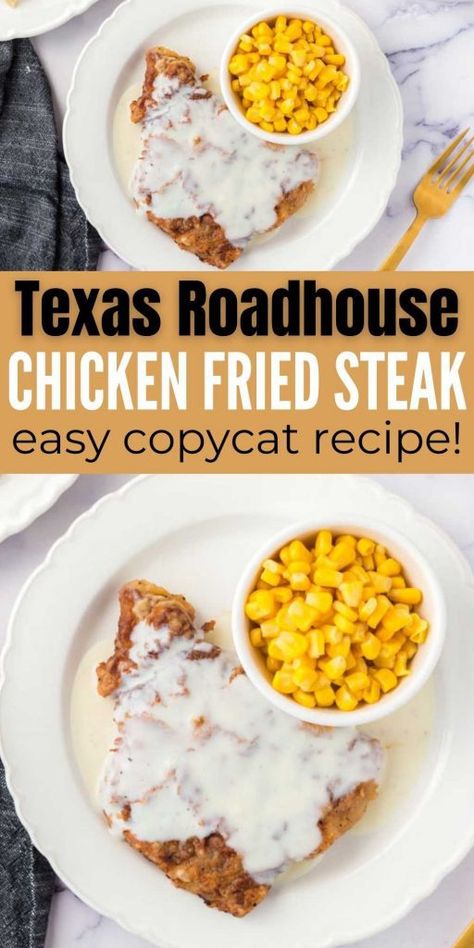 Texas Roadhouse Hamburger Steak, Texas Road House Chicken, Swiss Steaks, Texas Roadhouse Chicken, Chicken Fried Steak Easy, Roast Ideas, Country Fried Steak Recipe, Texas Roadhouse Steak, Chicken Fried Steak Recipe