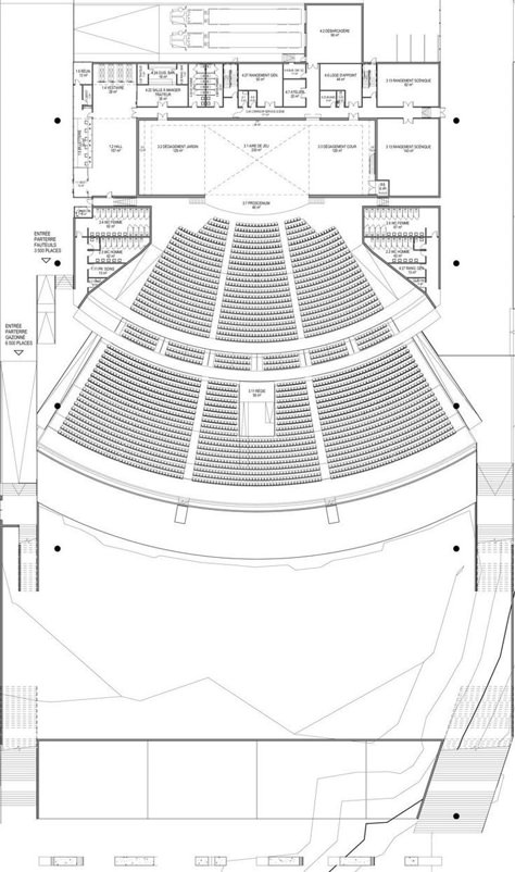 Theatre Plan, Convention Center Design, Auditorium Plan, Amphitheater Architecture, Theater Plan, Auditorium Architecture, Church Building Design, Auditorium Design, Theater Architecture