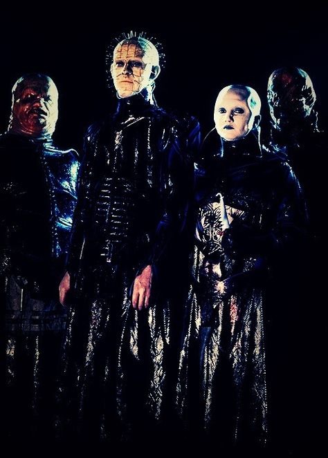 The Cenobites from Hellraiser. When demons used to look like metal bands. Horror Fanatic, Horror Vintage, Scary Movie Characters, The Rocky Horror Picture Show, Slasher Movies, Horror Movie Art, Horror Icons, Creatures Of The Night, Horror Characters