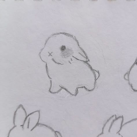 Rabbit Cute Bunny Drawing Simple, Cute Bunny Tattoos, Simple Bunny Drawing, Grandma Drawing, Doodles To Draw When Bored, 심플한 그림, Easy Doodles, Bunny Drawing, Easy Doodle Art