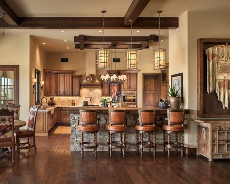 Kitchens - Southwestern - Kitchen - Phoenix - by JP Malone | Houzz Southwest Kitchens, Santa Fe Style Kitchen, Southwest Kitchen Ideas, Southwestern Kitchen Ideas, Southwestern Style Kitchen, Southwestern Kitchen, Southwest Kitchen, Industrial Scandinavian, Farmhouse Transitional