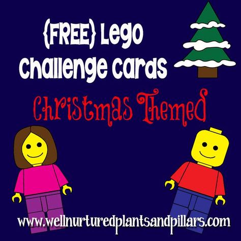 Well Nurtured Plants and Pillars has FREE Lego challenge printable cards. My kids love to think outside the lego box. They really enjoy these cha Lego Challenge Cards, Lego Therapy, Lego Hobby, Lego Mindstorms Nxt, Christmas Lego, Used Legos, Lego Boxes, Lego Challenge, Lego Mindstorms