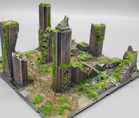 A 3D printed diorama of a post-apocalyptic city!  Want to unleash your inner creativity and make something similar? Visit http://shop.bionicinventor.com?utm_content=buffer7084b&utm_medium=social&utm_source=instagram.com&utm_campaign=buffer and get started!   by u/mvrckcompany (Reddit) Post Apocalyptic Diorama, Post Apocalyptic Buildings, Apocalyptic Diorama, Diorama City, City Diorama, Apocalyptic City, Post Apocalyptic Games, Post Apocalyptic City, Aquascape Design