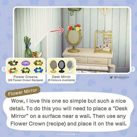 Acnh Hacks, Acnh Inspiration, Motif Acnl, Ac New Leaf, Animals Crossing, Animal Crossing Funny, Animal Crossing Guide, Animal Crossing Memes, Flower Mirror