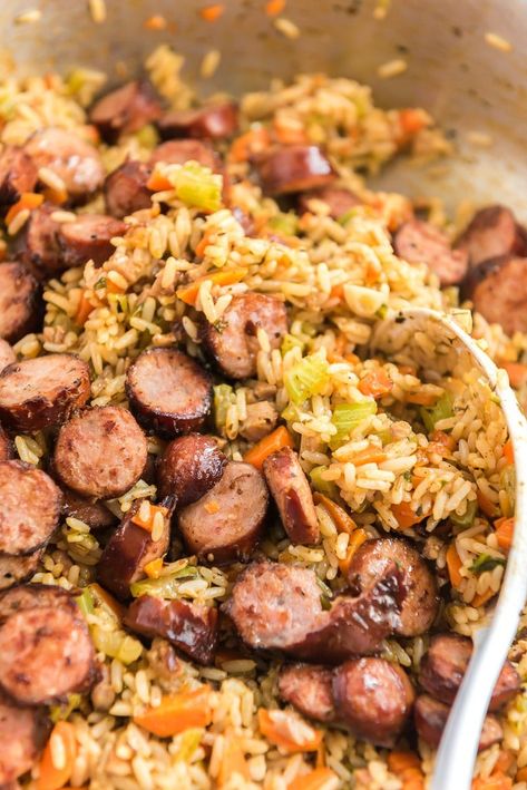 Cajun Sausage And Rice Skillet, Cajun Sausage And Rice, Sausage And Rice Skillet, Sausage Jambalaya Recipe, Andouille Sausage Recipes, Sausage And Rice, Chicken Sausage Recipes, Sausage Jambalaya, Sausage Recipes For Dinner