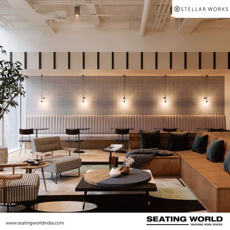 Playful and relaxing at the same time, the QT Chairs from Stellar works add an uncompromised feeling of comfort to your workplace. #officefurniture #furniture #office #officeinspiration #Workplace #CoWorking #StellarWorks Stellar Works, Office Lobby, Lobby Lounge, 3d Architectural Visualization, Office Lounge, Roppongi, Corporate Interiors, Architectural Visualization, Lounge Design