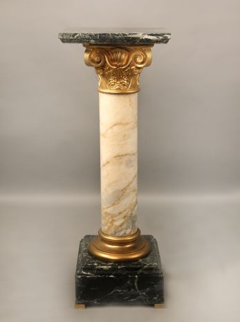 A Wonderful Late 19th Century Gilt Bronze Mounted Green and White Marble Pedestal Marble Pedestal, Bar Trolley Styling, Furniture Pedestal, Narrow House Designs, Small House Elevation, Pillar Design, Small House Elevation Design, Classic House Exterior, Plant Decor Indoor