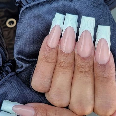 Swirly Lines, Sparkle Nails, White French, Square Nails, Artist On Instagram, Nail Trends, Nail Artist, Coffin Nails, Glitter Nails