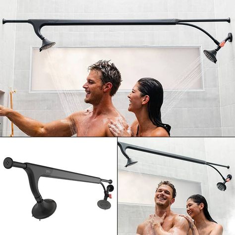 Tandem Shower - Double-Headed Shower Head For Couples | The Green Head Tandem Shower Head, Double Shower Heads, Golf Magazine, Dual Shower Heads, Double Shower, Swedish Massage, Rainfall Shower Head, Rainfall Shower, Rain Shower Head