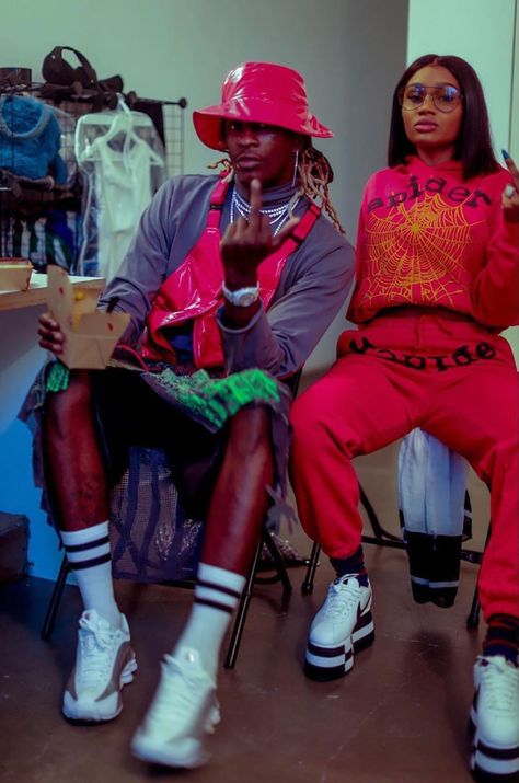 Young Thug And Jerrika Karlae, Thug And Jerrika, Young Thug Pfp, Young Thug Fashion, Jerrika Karlae, Thug Fashion, Young Thug Album, Clout Collection, Poses Male