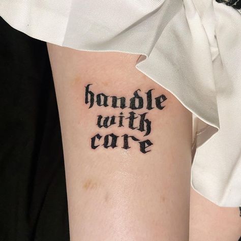 Handle With Care Tattoo, Pom Poko, Tales From Earthsea, Secret World Of Arrietty, Wind Rises, The Secret World, Handle With Care, Instagram Handle, Body Tattoos