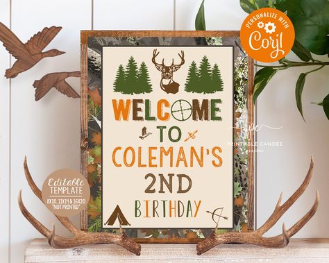 Birthday Decor Table, Deer Hunting Birthday, Deer Birthday Party, Hunting Birthday Party, Party Food Signs, Camo Birthday Party, Camouflage Party, Camo Party, Camo Birthday