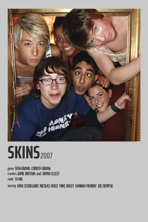 minimalist tv show posters Skins Uk Poster, Minimalist Tv Show Posters, Skins Serie, Skins Poster, Tv Show Posters, Joe Dempsie, Cassie Skins, Show Posters, Gossip Girl Fashion Blair