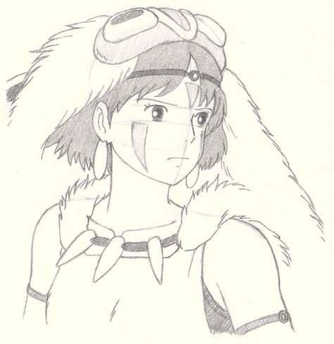 Mononoke Princess Mononoke Sketch, Princess Mononoke Drawing, San Mononoke, Ghibli Drawing, Princess Mononoke Art, How To Draw Sans, Sketch Animation, Mythical Creatures Drawings, Mononoke Hime