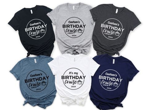 Birthday Custom Cruise Crew 2024 Shirt, It's My Birthday Personalized Matching Cruise T-Shirts, Group Family Trip, Bday Cruise Party TShirt by Everydaydesi on Etsy Birthday Cruise Shirts, Birthday Cruise, Group Cruise, Cruise Party, Comfortable Shirts, Cruise Shirts, Personalized Matches, Birthday Personalized, It's My Birthday