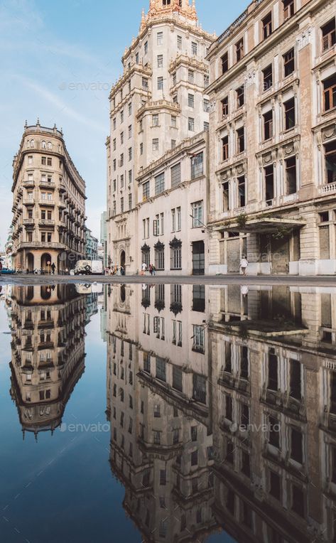 Havana by bortescristian. Buildings reflection in the water #Sponsored #bortescristian, #Havana, #Buildings, #water City Reflection, Reflection In Water Photography, Looking Into Water Reflection, Water Reflection Photography, Building Reflection In Water, Cityscape Reflection, Reflection Drawing, Building Photography, Reflection Photography