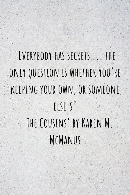 Review of 'The Cousins' by Karen M. McManus Mystery Aesthetic Quotes, Mystery Book Quotes, Karen Mcmanus Books, Mystery Novel Aesthetic, The Cousins Book Aesthetic, The Cousins Book, Detective Quotes, Mystery Aesthetic, Mysterious Quotes