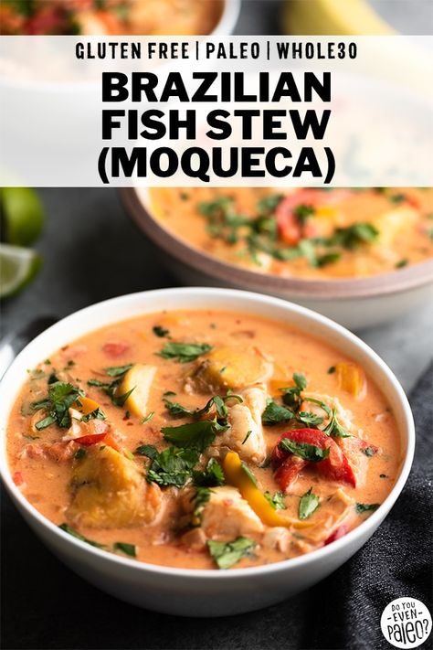 Brazilian Fish Stew, Whole30 Soup, Fish Stew Recipes, Paleo Fish, Recipes Salmon, Paleo Soup, Seafood Stew, Fish Stew, Salmon Fish