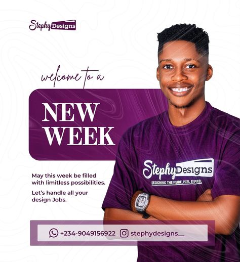 New Week! Happy New Week Flyer Design, New Week Flyer Design, Happy New Week, Design Jobs, New Week, Flyer Design, Happy New, Let It Be, Pins