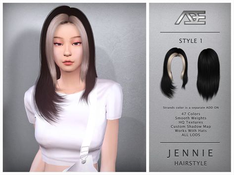 Blackpink Hair, Jennie Style, Pelo Sims, Skin Model, Sims 4 Mm Cc, Sims 4 Body Mods, Sims 4 Mm, Sims Hair, Tone Hair