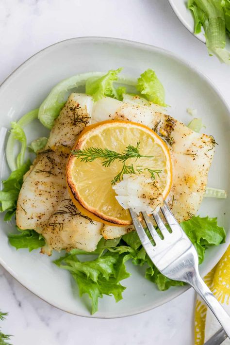 Air Fryer Lemon Cod Lemon Cod, Cod In The Oven, Best Cod Recipes, Air Fryer Cod, Recipe Air Fryer, Cod Recipe, Recipe Art, Air Fried Food, Lemon Dill