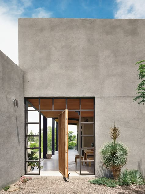 Tour the Coolest Homes in Marfa, Texas | GQ Coolest Homes, Exterior Stucco, Marfa Texas, Mexico House, Concrete Houses, Stucco Homes, Stucco Exterior, Concrete Home, Desert Homes