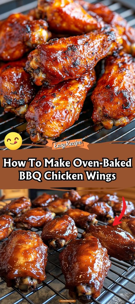 How To Make Best Oven-Baked BBQ Chicken Wings Best Bbq Chicken Wings Oven Baked, Oven Baked Barbecue Chicken Wings, Oven Baked Grilled Chicken, Pioneer Woman Chicken Wings, Coating For Chicken Wings, Drumstick Wings Chicken Recipes, Large Chicken Wing Recipes, Barbecue Chicken Recipes Oven, Best Bbq Wings Recipe