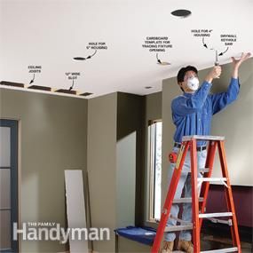 Diy Recessed Lighting, How To Install Recessed Lighting, Installing Recessed Lighting, Basement Ceiling, Diy Ceiling, Diy Electrical, False Ceiling Design, Ceiling Panels, Coffered Ceiling