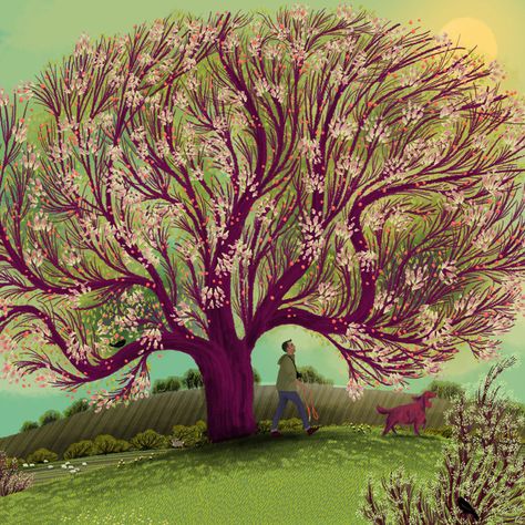 Jane Newland — The Bright Agency Jane Newland, Spring Walk, Spring Tree, Forest Illustration, Tree Illustration, Creative Artwork, Landscape Illustration, Nature Themed, Environment Concept Art